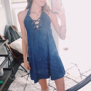 Denim Halter Dress